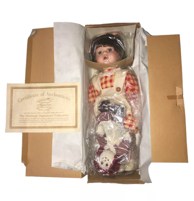 Authentic Porcelain Heritage Signature Collection Cindy w/ Rag Doll & COA