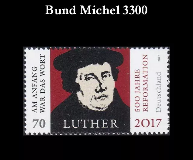 Bund BRD 2017 Mi 3300 500. Jahrestag der Reformation Martin Luther postfrisch **