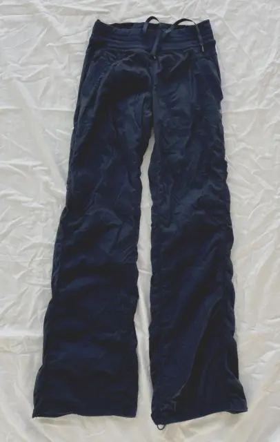 Lululemon ASTRO Navy Blue Black Yoga Leggings Size 6 Small Pants 31.5  Inseam
