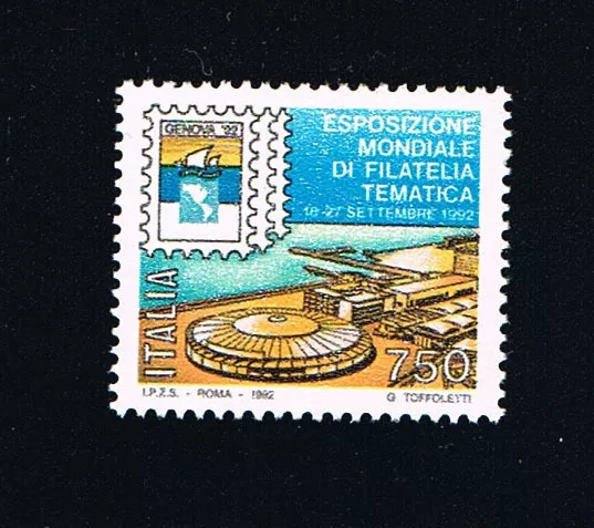 ITALIA IL FRANCOBOLLO ESPOSIZIONE MONDIALE DI FILATELIA TEMATICA 1992 nuovo**