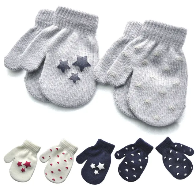1Pair Star Heart Anti-grasping Newborn Gloves Baby Mitten Warm Gloves Cute Glove