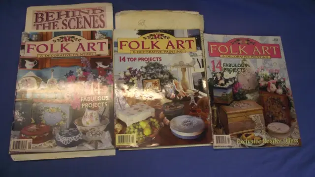 Folk Art & Decorative Painting 3 Magazine Bundle