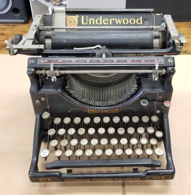 Antique Underwood No. 5 Standard Typewriter 1927 S/N 2328538-5