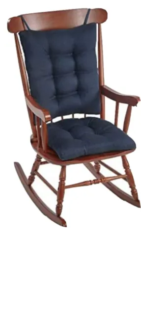 The Gripper Twill Jumbo XL Non-Slip Rocking Chair Cushion Set, Wedge Blue