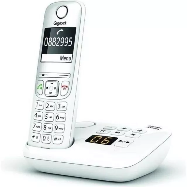 Téléphone Fixe AS690 A Blanc - GIGASET - Sans fil avec répondeur - Mains libr...