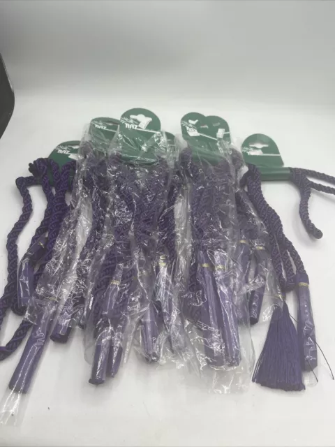 Tassel Tie Backs Window Curtain Drapery Rope Holdback Royal Purple 70” Vtg NOS