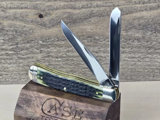 Case XX Trapper Pocket Knife Olive Green Jigged Bone 6254 SS