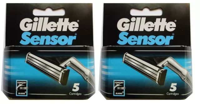 Hojas de afeitar con sensor Gillette para hombre - 10 cartuchos nuevas en caja