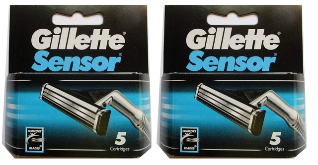 Hojas de afeitar con sensor Gillette para hombre - 10 cartuchos nuevas en caja