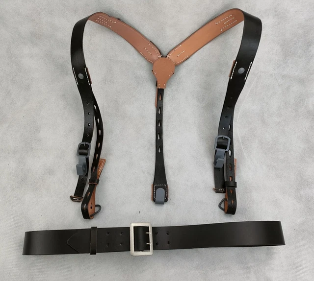 Ww2 German Officer Double Claw Officer Belt Size Xxl 40-51" & Y Straps Equipment