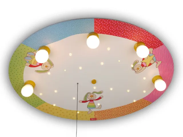 Lámpara LED de habitación infantil techo Rainbow Rabbit luz para dormir Amazon Echo compatible