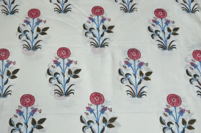 Sanganeri hand printed Indian Voile soft cotton Fabric 20 Yard