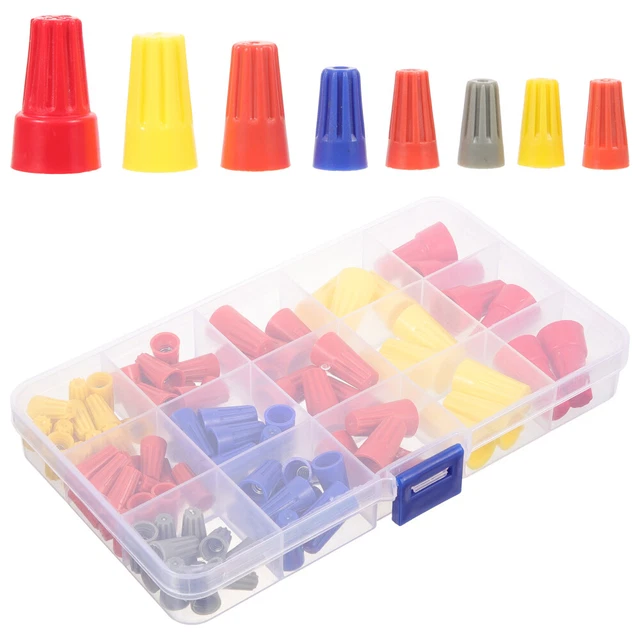 102 Pcs Electrical Cable Connectors Spring Insert Wire Caps Thread Crimping