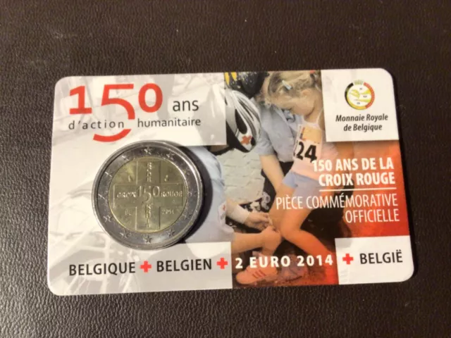 Coincard 2 euro BU Belgique 2014 Croix Rouge Commémorative version cc française