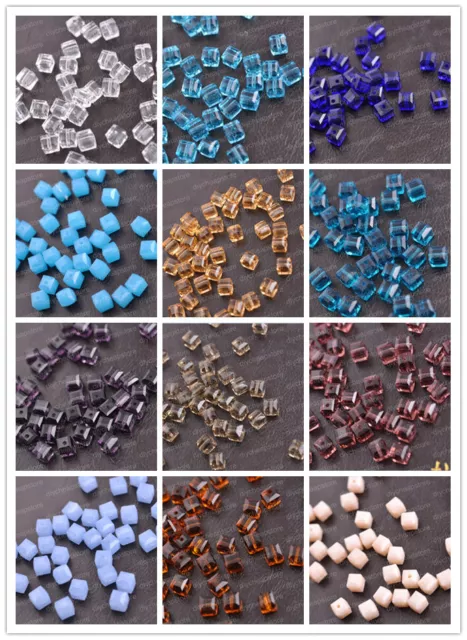 Cube Square Czech Crystal Faceted Rondelle Beads Loose Beads 4MM 6MM 8MM