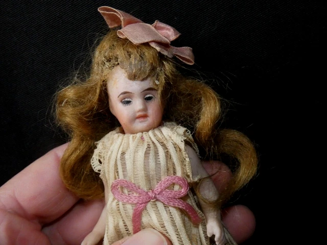 Ensemble De Poupée Ancienne Tricoté – Tenue Vintage Pour Poupée (SGDJ, Bleuette...)
