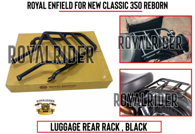 Fits Royal Enfield New Classic 350 REBORN "LUGGAGE REAR RACK , BLACK”