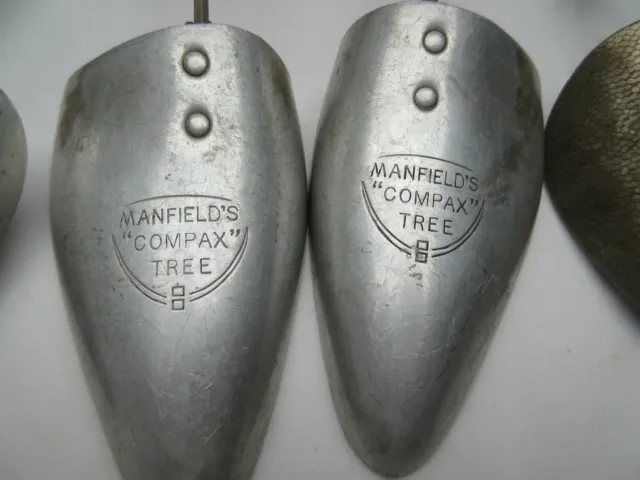 3 pares de árboles de zapatos de metal vintage incl. Lennards & Manfields Compax 3