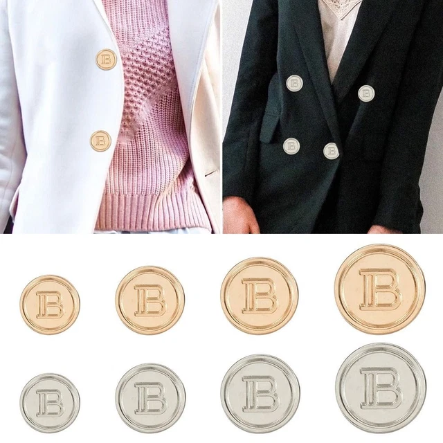 Hágalo usted mismo Camisa Botones Metal Letra B Botones Decoración Botón Accesorios de costura