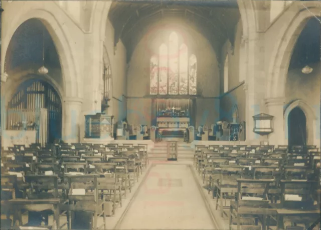 1934 Original Photo St Cuthbert's Church Sheffield Church interior 6x4.3"