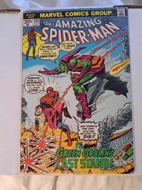 AMAZING SPIDER-MAN  #122  (1972)  7.0   ow/w PAGES DEATH OF GOBLIN AFFORDABLE