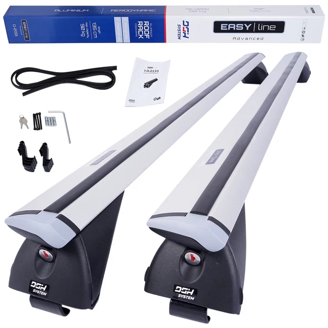 Barre Portatutto In Alluminio Per Nissan Qashqai J12 SUV 2021+, 135 Cm, Portata 90 Kg, Con Sistema QuickSlide E SmartHook