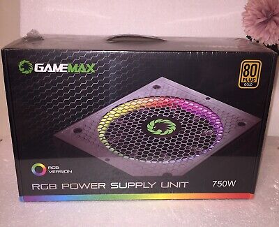 GAMEMAX RGB750 Alimentatore Modulare 80 Plus GOLD 750W Rainbow NUOVO