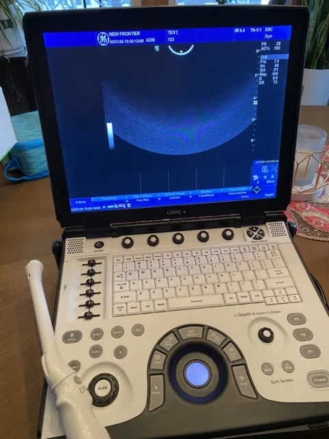 GE Logiq E R8 Portable Ultrasound Machine with 5 Probes (OB, Vasc, Gen) and Case
