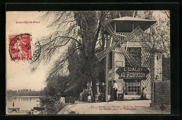 CPA Joinville-le-Pont, Bords de Marne, Quai du Barrage, Le Restaurant du Robins