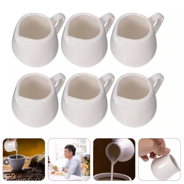 6 Pcs Weiß Keramik Saucenlöffel Milchkännchen Gerichte Mit Sojasauce