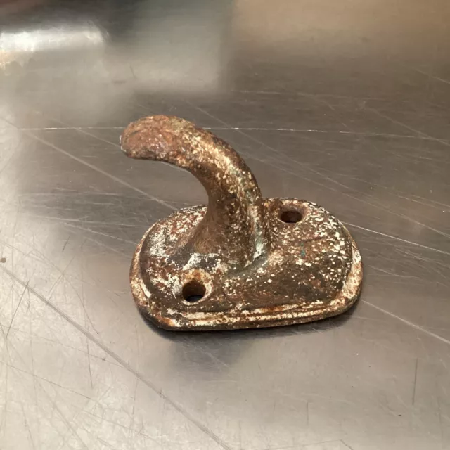 Cast Iron Wall Hook Brown Coat Hat Towel Hanging Vintage 2.5”