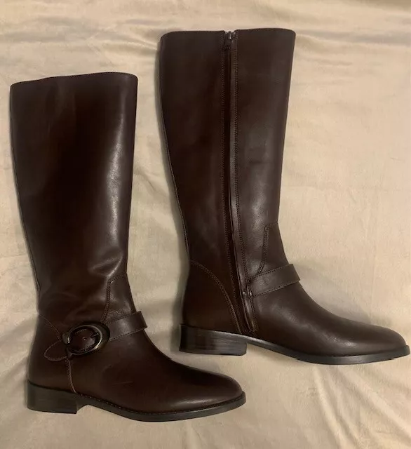 NEW COACH Brynn dark-brown riding boots, size US 8/EUR 38.5