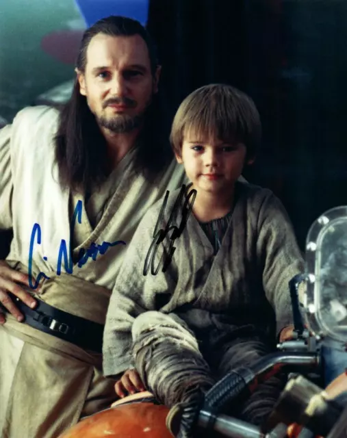Liam Neeson Jake Llyod 8x10 signed Photo autographed Picture + COA