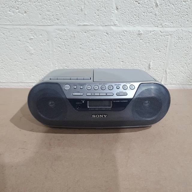 SONY CFDS05 GREY Stereo Minijack Mega Bass CD Radio Cassette Recorder