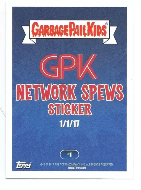 2017 Topps Garbage Pail Kids GPK #1 Network Spews Sticker Mariah Carey Meltdown 2