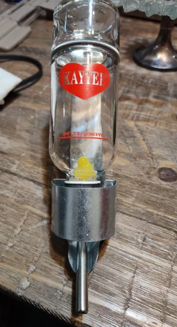 KAYTEE 6 oz Chew Proof Small Animal Glass Water Bottle W Holder