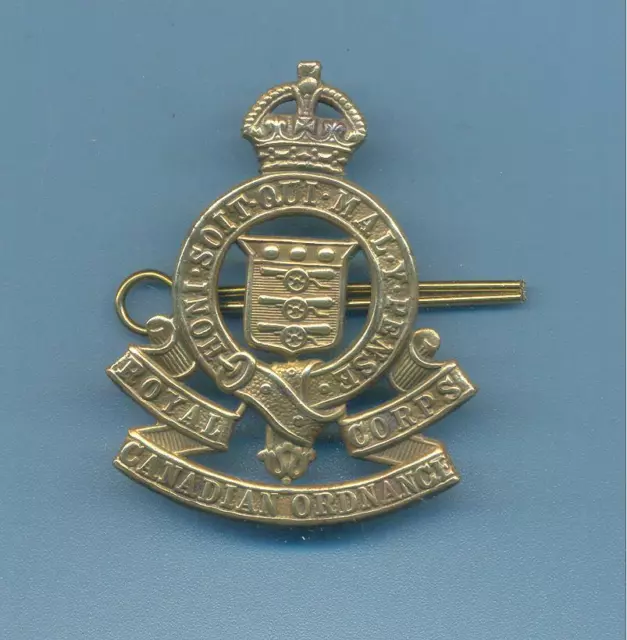 Royal Canadian Ordnance Corps.brass Canadian Army Cap Badge