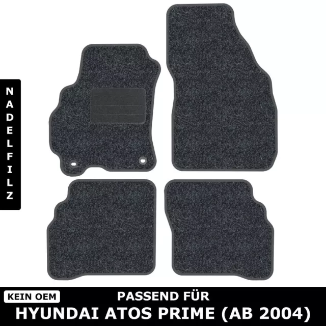 Für Hyundai Atos Prime MX 2003-2014 - Fußmatten Nadelfilz 4tlg Anthrazit