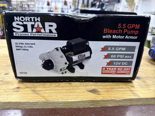 North Star Bleach Pump with Motor Armor 60 PSI 5.5 GPM 12 VDC # 157153A