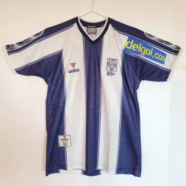 Camiseta deportiva de colección Club Alianza Lima 02' Walon #10 Perú 100 años de antigüedad RARO 2