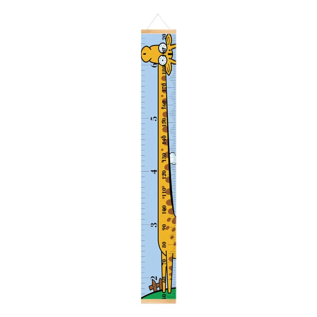 Pegatina de madera maciza regla de altura tatuaje de pared medición de altura diagrama abatible