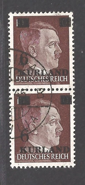 Kurland Michel Nr. 2 gestempelt geprüft Paar senkrecht Typenpaar I + III