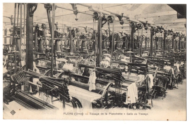 CPA 61 - FLERS (Orne) - Planchette weaving - weaving room