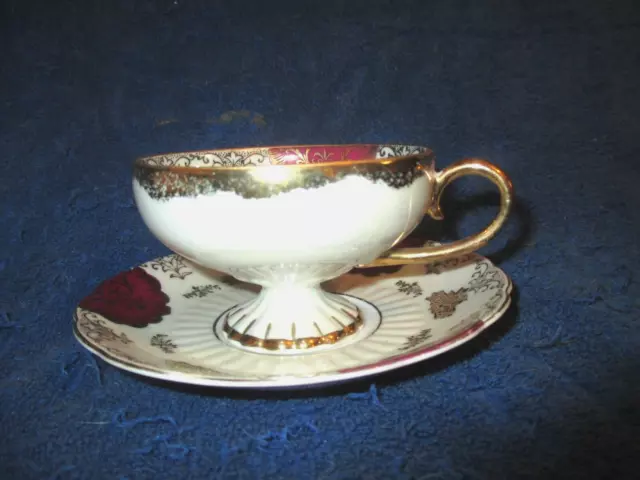 Royal Halsey Very Fine Cup & Saucer Footed Scalloped Edges