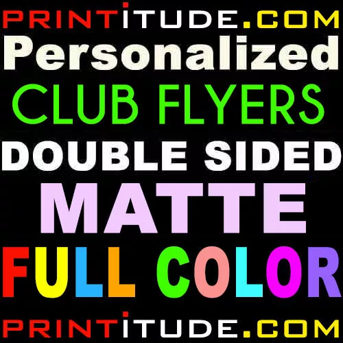 1000 CLUB FLYERS 2x5.5 FULL COLOR MATTE 2 SIDED 14PT POSTCARD REAL OFFSET PRINT