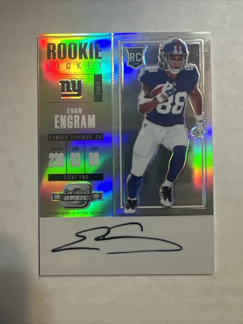 🔥Evan Engram 2017 Panini Contenders Optic Rookie Ticket RPS #124 Prizm Auto🔥