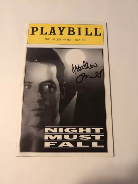 Matthew Broderick (Signed) "NIGHT MUST FALL" June 1999 Playbill