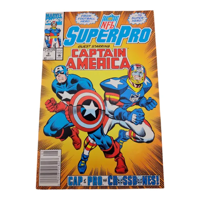 Marvel Comics NFL SuperPro Guest Starring Captain America #8 May 1992