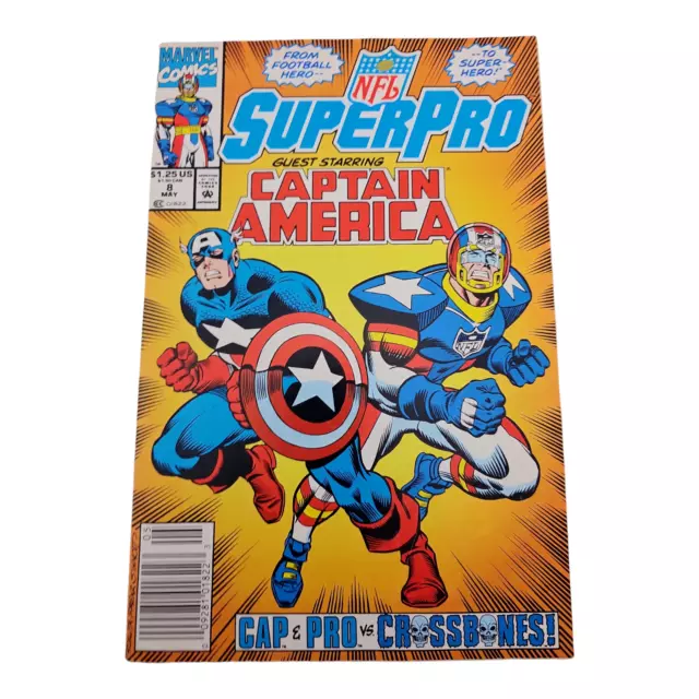 Marvel Comics NFL SuperPro Guest Starring Captain America #8 May 1992