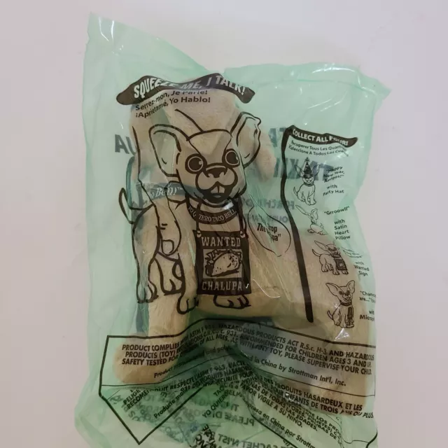 Taco Bell Chihuahua Dog Stuffed Plush NIP "Drop the Chalupa" With Wanted Sign